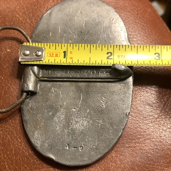 HUGE BOLD EDWARDIAN CAST METAL BELT BUCKLE LEDA AND THE SWAN MYTHOLOGICAL - Picture 10 of 12